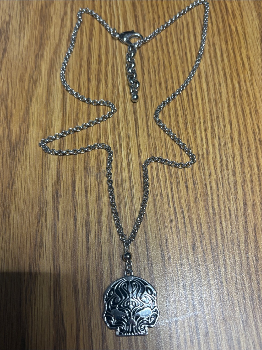 Harley-Davidson Silver Skull Pendant Necklace